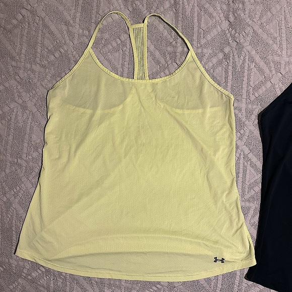 Under Armour Fly By Racing Back Tank in Neon Yellow - Picture 4 of 9